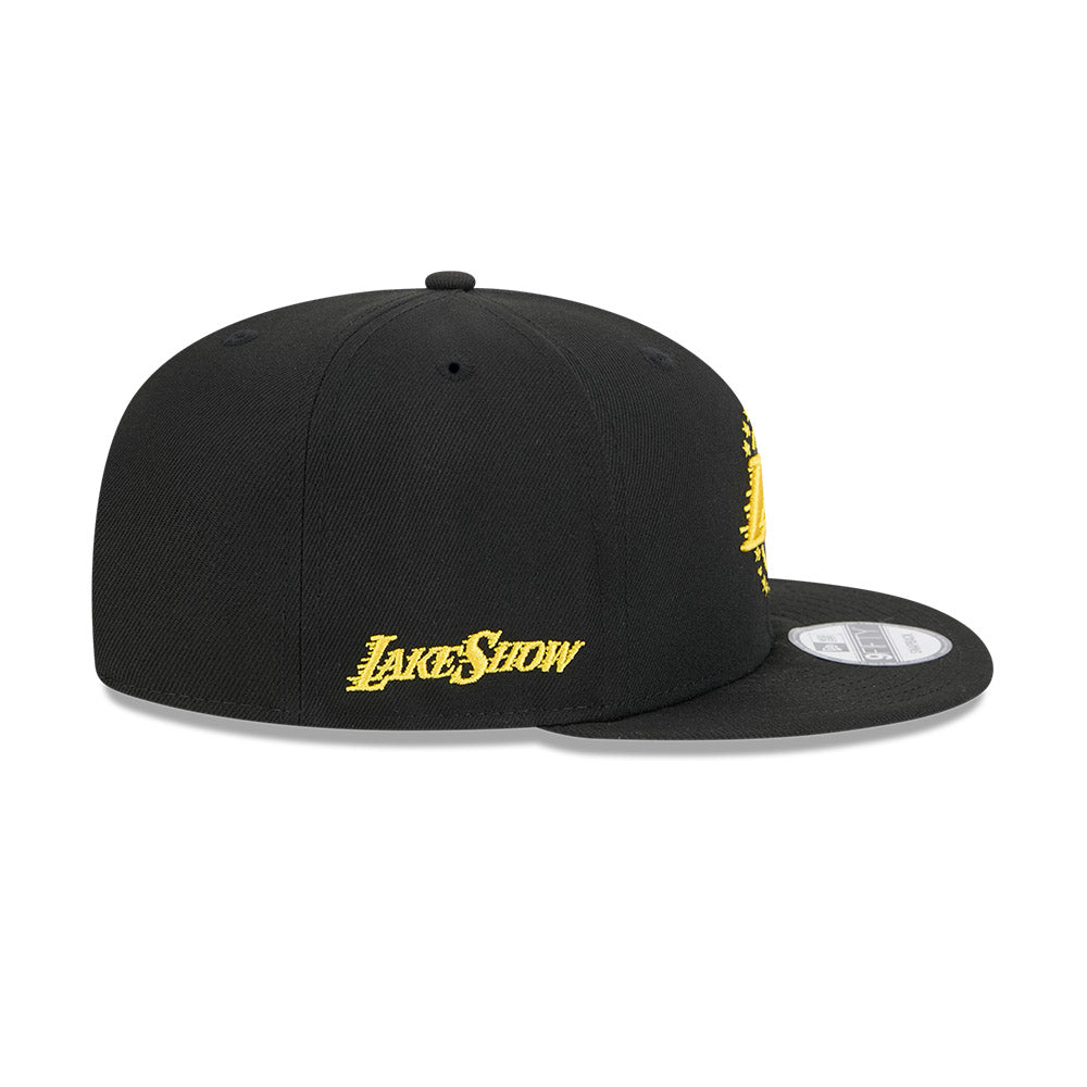 LA Lakers Hat - NBA 2024-2025 City Edition Alternate Black 9Fifty Snapback Cap - New Era
